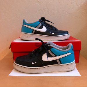 Sky Blueand black Air Force Ones
